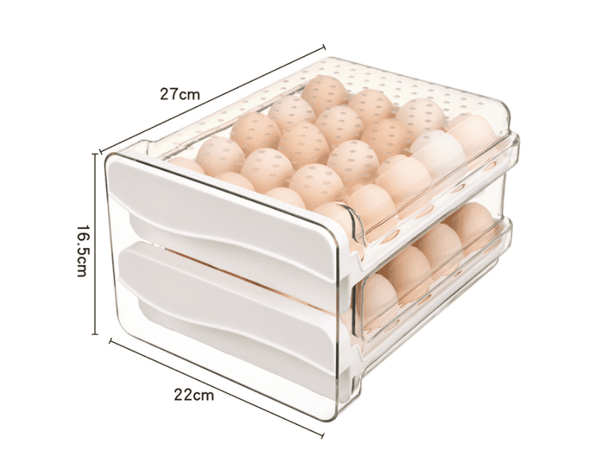 Plastic Stackable 40 Eggs Kitchen Fridge Egg Container.